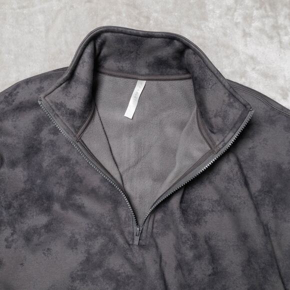 Fabletics Cozy Fleece Gray Tie Dye 1/2 Zip Mock Neck Sweatshirt XL - Picture 9 of 13